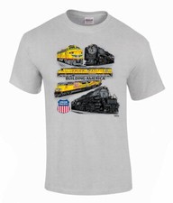 Union Pacific Collage Trains, locomotive Authentic Railroad T-Shirt [64]