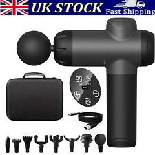 99 Speeds Massage Gun LCD Deep Tissue Percussion 8 Heads Muscle Therapy Relaxing