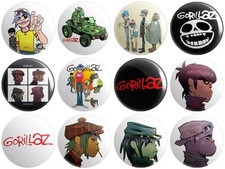 12 x Gorillaz BUTTON PIN