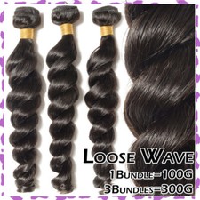 100% Virgin Human Hair Bundles Brazilian Loose/Water/Deep/Curly Wave Extensions