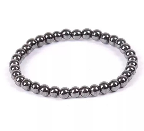 Black magnetic round bead - black,