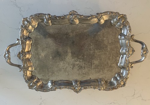 Vtg silverplate footed - footed, serving