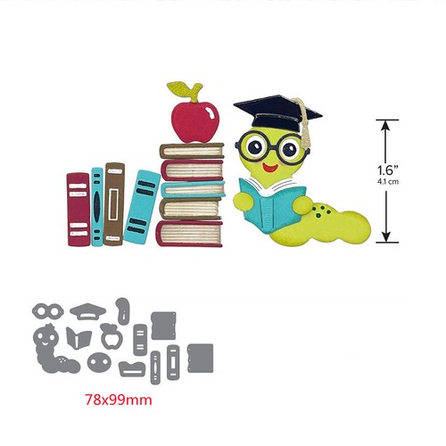 Bookworm metal cutting - bookworm, dies