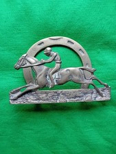 Antique Brass Letter holder, horse jockey decor, gift idea, Christmas gift idea,