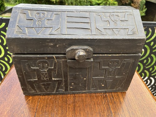 African wooden chest trunk - chest,