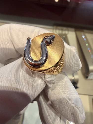 Men serpent ring yellow gold - men's,