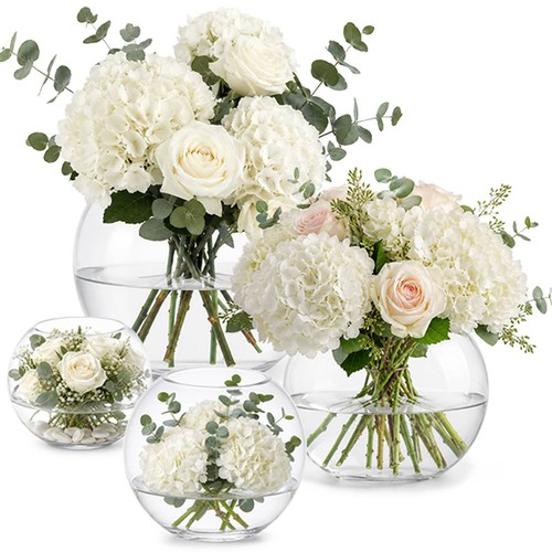 Clear glass flower - clear,
