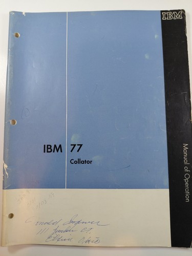 Ibm collator manual of - ibm, 77