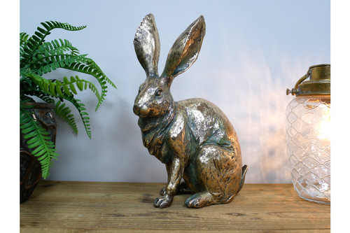 Antique gold rabbit ornament - gold,