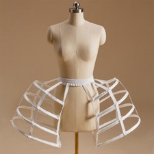 Women Double Hoop Skirt Pannier Crinoline Gown Underskirt Dress Cage Bustle！