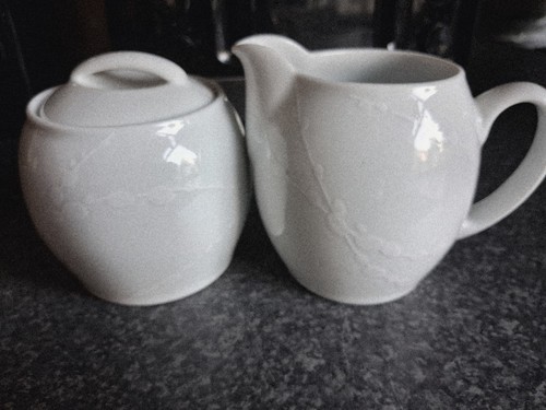 Denby white trace milk jug - denby,