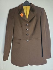Vintage Harry Hall 100% Wool Brown Hunting Coat Jacket Ladies Small 8