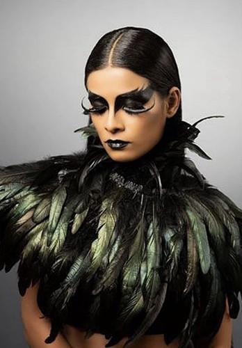Feather lace costume shawl - lace,