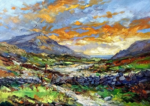 Original oil painting mountain - oil,