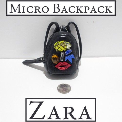 Zara black faux leather micro - black,