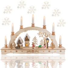 CHRISTMAS WOODEN CANDLE BRIDGE