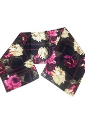 Oscar De La Renta Vintage Floral Rectangular Patterned Silk Scarf