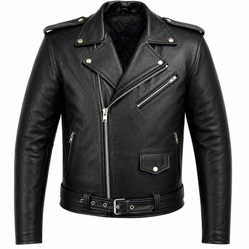 Men leather motorcycle - men's,