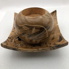 Elephant Wooden Tea Light Holder In Tray Carved Thailand Set Coffee Table Decor