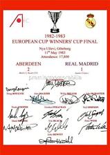 ABERDEEN FC 1983 EUROPEAN CUP WINNERS CUP FINAL SIGNED PRE-PRINT x12 OF THE TEAM
