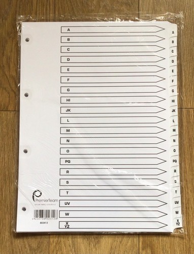 File dividers inserts - a4,