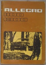 1979 Austin Allegro 1100 & 1300 Owner's Handbook Pub, No. AKD 8339 10th edition