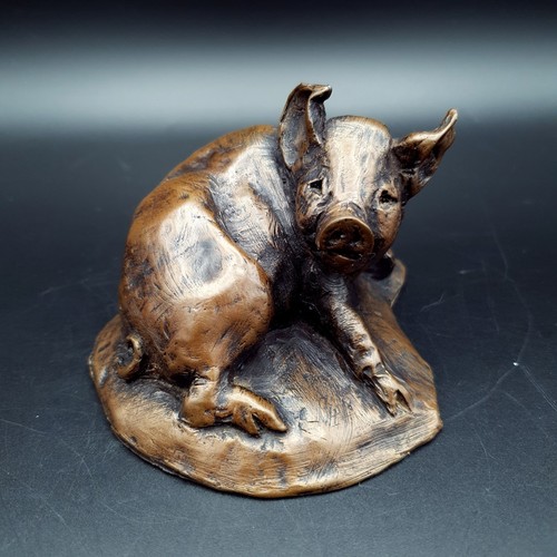 Pig figurine bronze - pig,