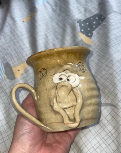 Pretty ugly pottery mug - pottery,