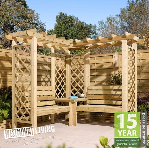 New wooden corner garden - wooden,