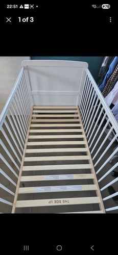 Adjustable white cot bed - white,