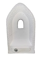 Vintage Ceramic Bisque Unpainted Manger Church Stone Scene Backdrop Oversized 