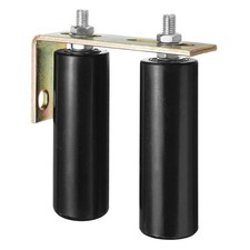 2Pcs Slide Gate Guide Roller, 6" Nylon Gate Support Rollers with Bracket, Black