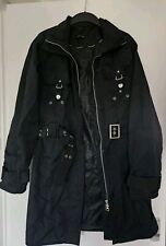Sos Jensen Trench Coat Waldau Black Military RARE Size Large 
