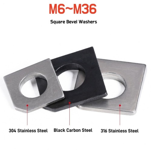 Square bevel washers black - washers,