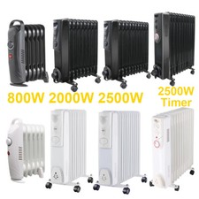 Oil Filled Radiator Portable Electric Heater Thermostat 6 7 9 11 Fin White Black