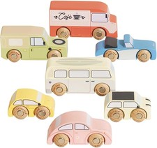 Le Toy Van - Wooden Vintage Toy Cars | 7 Piece Childs Car Play set - Suitable f