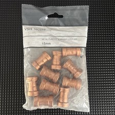 VSH TECTITE Metal Push Fit Straight Coupler 15mm Pack 10 Copper Fittings RRP £19