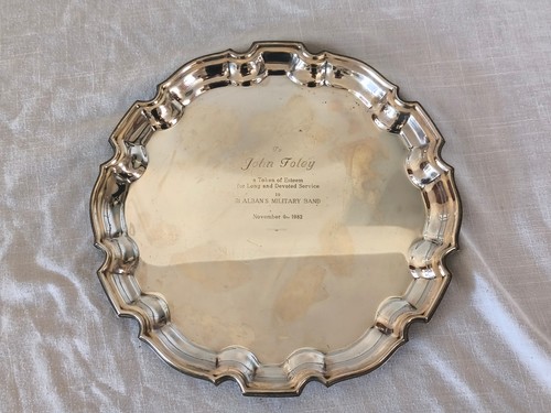 Vintage serving tray - vintage, silver