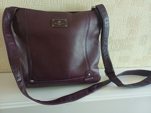 Maroon leather radley - leather, handbag