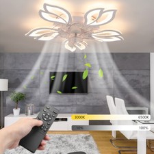6 Speed Large LED Ceiling Fan with Lighting LED Light Adjustable Wind + Remote