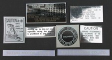 SUZUKI GS750 SET OF 8  DECALS, WARNING AND SIDE PANEL.