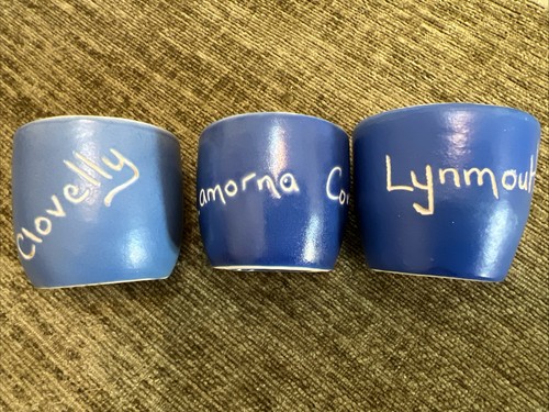 Blue and white souvenir - and,