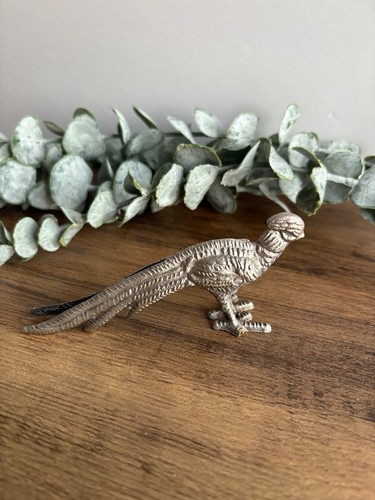 Cast metal peacock figure - metal,