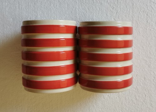 Red white stripe large - white,