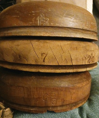 Antique wooden block hat brim - antique,