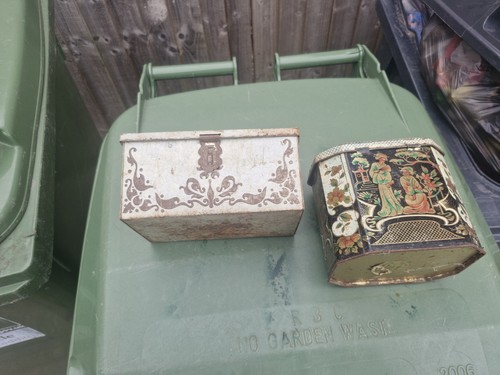 Vintage decorative tin tea - tin.,