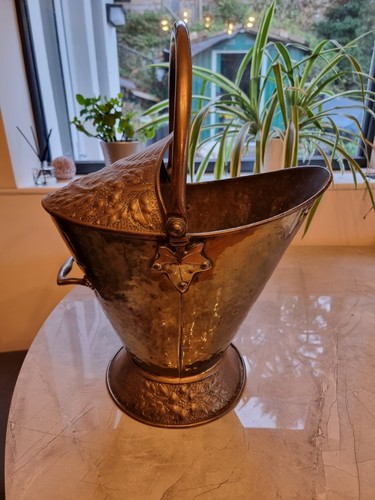 Victorian antique brass coal