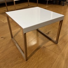 Habitat “Kilo” White Square Designer Minimalist Side Table