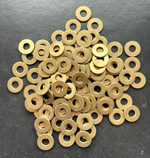 M6 Brass Flat Washers- 14.5mm O/D X 6.5mm I/D X 1.5mm Thk, various quantities