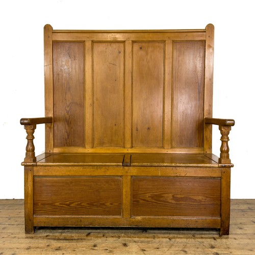 Antique country pine settle - antique,